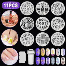 11PCS DIY Clear Jelly Silicone Nail Art Stamping Plate Stamper Scraper M... - £17.57 GBP