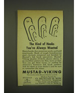 1952 Mustad-Viking Fishing Hooks Ad - The kind of hooks you&#39;ve always wa... - £15.25 GBP