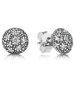 Genuine Pandora Retired Silver Cosmic Star Crystal Stone Earrings Studs - $64.35