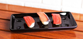 Pack Of 2 Made In Japan Black Neta Zara Porcelain Sushi Sashimi Chef Drip Plates - £26.66 GBP