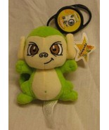 McDonald&#39;s Neopets BRIGHT GREEN MYNCI CLIP KEYCHAIN 4&quot; Plush STUFFED ANI... - $15.35