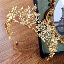 Vintage Gold Baroque Wedding Bridal Crown Hair Accessories Dragonfly Tiara Bride - £13.08 GBP