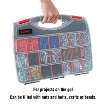 Portable Storage Case Bins 21 Compartments Nuts Bolts Beads Screws Crafts - £25.63 GBP