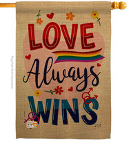 Love Always Wins - Impressions Decorative House Flag H137201-BO - £32.74 GBP
