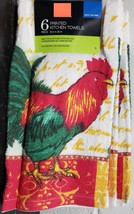 6pc SAME PRINTED TERRY KITCHEN COTTON TOWELS SET (15&quot;x25&quot;) MULTICOLOR RO... - £16.83 GBP