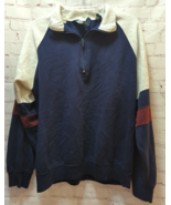 Sasson vintage sweatshirt 1/4 zip blue gray maroon L Men large 90s - £15.77 GBP