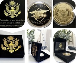 Us Seller Navy Usn Seal Team Sea Land Air Military Gold Plated Coin Usn - £21.92 GBP