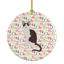 Oriental Bicolor Cat Christmas Ceramic Ornament Christmas Tree Hanging Decoratio - £27.48 GBP