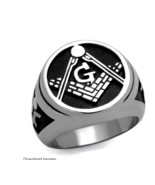 Men&#39;s Two-Tone Stainless Steel Epoxy Ring in Jet - $36.41 CAD