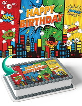 Comic Gamer Birthday Edible Image Cake Topper Personalized Birthday Shee... - €12,79 EUR