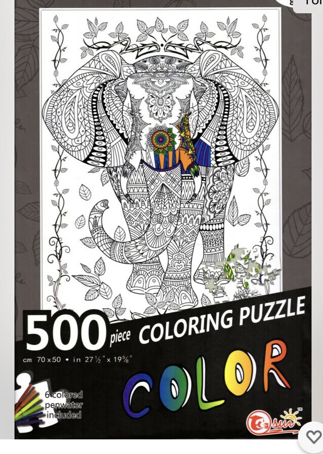 puzzle Elephant Coloring 500 Piece Puzzle - $23.39