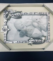 Bless This Child with Angel Stars Fetco Home Decor 4x6&quot; Picture Frame Ba... - £16.23 GBP
