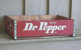 Dr. Pepper Red Wooden Soda Pop Bottle Crate Carrier Case Open Box 10 2 4... - £47.06 GBP