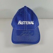 Fastenal Mens Hat Strapback Blue White Stitching With Signature on Brim - $12.96