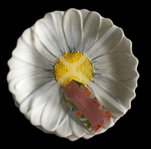 Daisy Flower Shape EasterSpring Summer Melamine Dessert App Plates 6.5&quot; Set Of 4 - £24.98 GBP