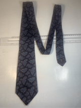 Paisley Silk Pointed Neck Tie-Blue/Purple Designer 3.25”W Vintage Men’s EUC - $1.94