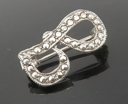 925 Sterling Silver - Vintage Lowercase G Initial Sparkling Brooch Pin - BP5368 - £20.79 GBP