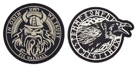 in Odin We Trust Viking God Raven Morale Patch [2PC Bundle - Hook Fastener - PVC - £11.98 GBP