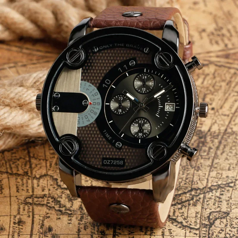 Sport Big Business Watches Men Clock Locomotive Army Retro Black Quartz Watch St - $28.82