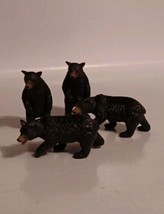 Set of 4 Black Bear Figurines Hard Resin Material Display Collectibles  - £14.43 GBP