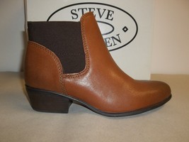 Steve Madden Size 6 M Rozamare Dark Cognac Leather Ankle Boots New Womens Shoes - £86.67 GBP
