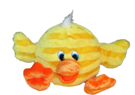 Dandee Collector&#39;s choice plush yellow round ball striped duck ducking ribbed - £7.11 GBP