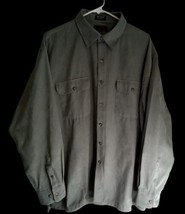 PRESWICK &amp; MOORE SPORT SHIRT XL SOFT SUEDE BUTTON DOWN GREEN POCKETS - £10.11 GBP