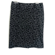 Fern Wright Manson Womens Size 6 Black &amp; Gray Leopard Print Pencil Skirt - £10.99 GBP