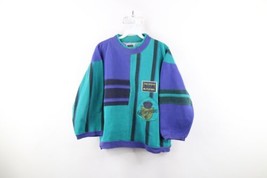 Vintage 90s Unionbay Womens XL Faded Striped Color Block Boxy Fit Sweatshirt - £39.52 GBP