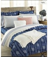 NEW RALPH LAUREN BIARRITZ BLUE FLORAL QUEEN BEDSKIRT - $75.00