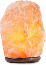 HemingWeigh Himalayan Salt Lamp with All Natural &amp; Handcrafted - Wooden Base - £31.31 GBP