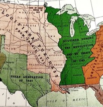 Map 1942 Territorial Growth Of United States 5.5 x 9&quot; History Ephemera D... - $374.96 MXN
