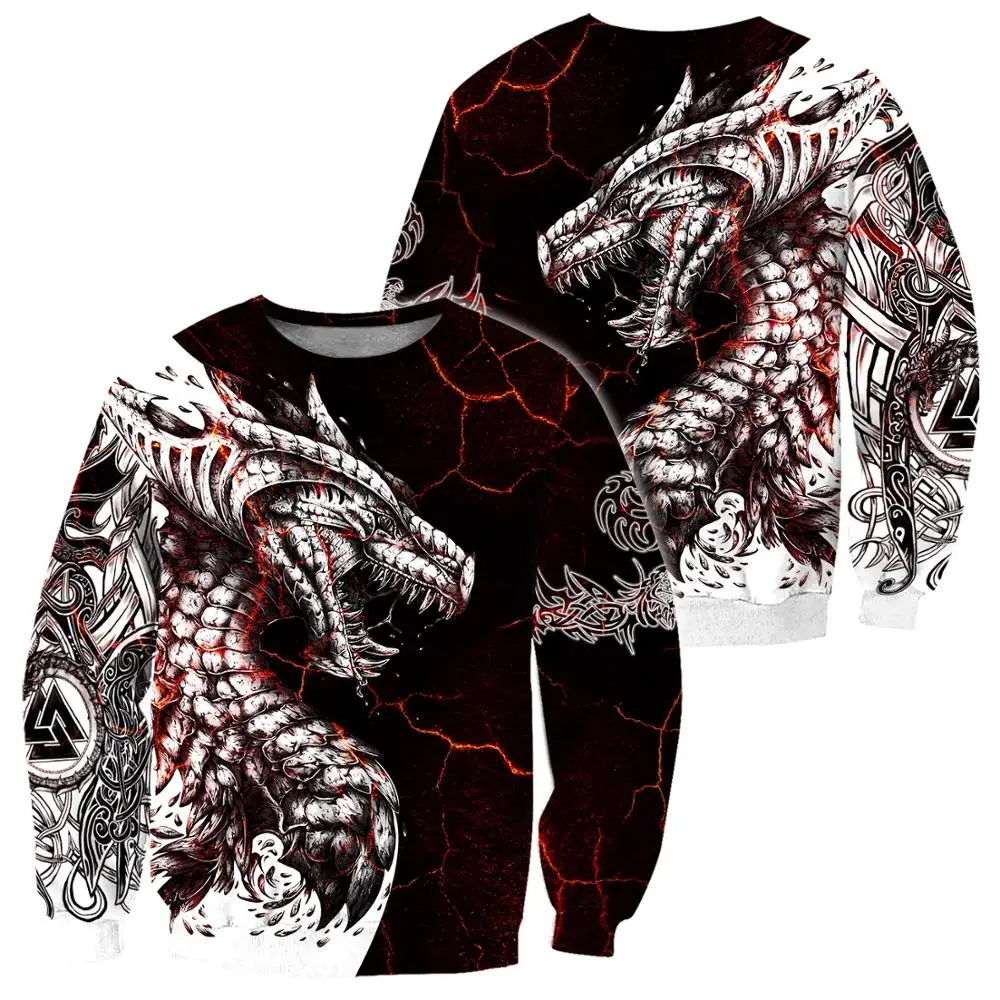 Black &amp; White Tattoo  3D Printed Men Hoodies Sweatshirt Unisex Streetwear Zipper - £85.17 GBP