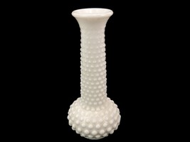 E O Brody Milk Glass Bud Vase, Model M2800, Hobnail Long Neck, Flared Rim - £22.98 GBP