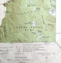 Map Arnold Pond Maine 1932 Topographic Geological Survey 1:62500 22 x 18&quot; TOPO2 - £35.96 GBP