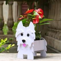 Fitcho Westie Dog Planter Plant Pot, Cute Dog Flower Pot For Garden Decoration, - £28.76 GBP