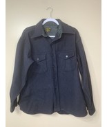 Vintage US Navy Sport King CPO Black Wool Shirt Men&#39;s XL 17-17 1/2 60s 7... - $170.15 CAD