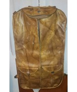 Vintage American Tourister Brown Leather Vinyl Travel Suit Folding Bag H... - $39.99