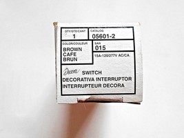 Leviton Decora Brown Rocker Switch 15A, 120/277V AC No. 05601-2 - £15.47 GBP