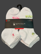 Spyder Low Cut Socks Women 9-11 (4-10) White 5 Pairs Summer Logo Half Cu... - $15.59