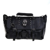 Annmouler Punk Style Women Handbags Pu Leather Tote Bag Black Large Capacity Sho - £46.25 GBP