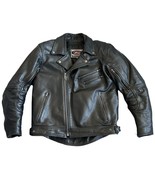 River Road Men’s Caliber Lined Motorcycle Jacket Sz 42 Black Leather Elb... - $98.95