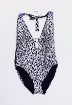 Michael Michael Kors Women&#39;s Black Zebra Print Halter One Piece Swimsuit 14 - $44.67