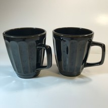 Two (2) Sango Society Black Coffee Cups Mugs #4699 4&quot; Tall 3.5&quot; Dia - £7.43 GBP