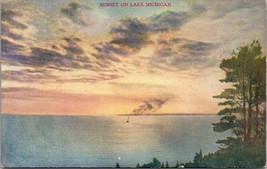 Sunset on Lake Michigan Postcard PC202 - £3.97 GBP