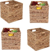 The Jcldandyo9 Foldable Handwoven Water Hyacinth Storage Baskets Wicker Cube - £68.23 GBP