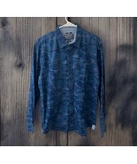 American Rag Men&#39;s Blue Camouflage Button-Down Shirt Size LARGE Long Sleeve - €19,77 EUR