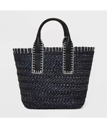 Straw Mini Tote Handbag - Universal Thread Black - NWT - £11.51 GBP