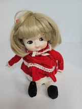 Vintage Enesco Wind Up Moving Music Porcelain  7&quot; Girl Doll Shelf Sitter CREEPY - £36.39 GBP