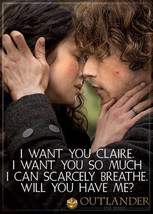 Outlander TV Series Claire and Jamie I Want You Photo Refrigerator Magnet NEW - £4.66 GBP